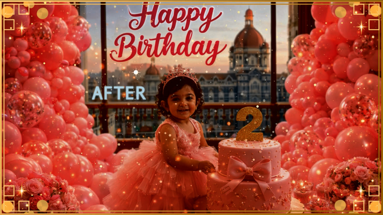 Divine Sanskrit Birthday Video Kit – Premium Golden Frame + Particle Overlay Bundle (Commercial License Included)