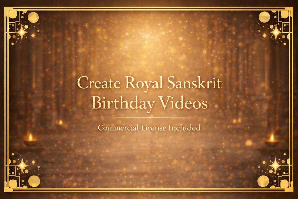 Divine Sanskrit Birthday Video Kit – Premium Golden Frame + Particle Overlay Bundle (Commercial License Included)