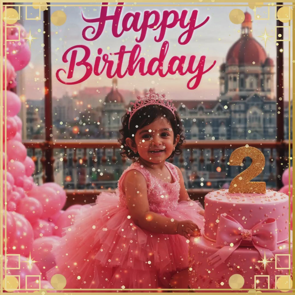 Divine Sanskrit Birthday Video Kit – Premium Golden Frame + Particle Overlay Bundle (Commercial License Included)