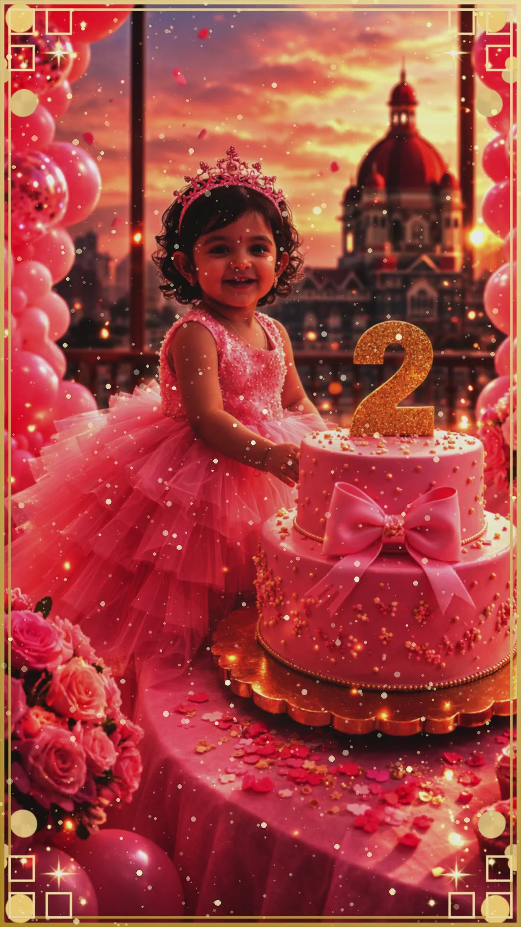 Divine Sanskrit Birthday Video Kit – Premium Golden Frame + Particle Overlay Bundle (Commercial License Included)