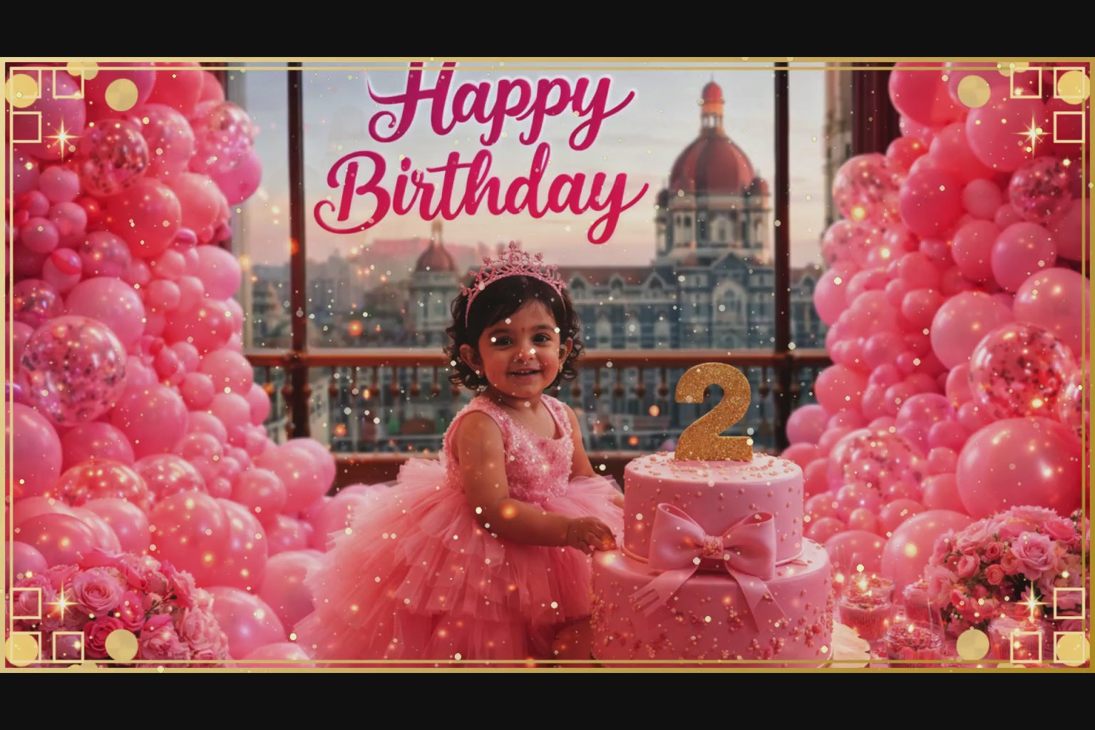 Divine Sanskrit Birthday Video Kit – Premium Golden Frame + Particle Overlay Bundle (Commercial License Included)