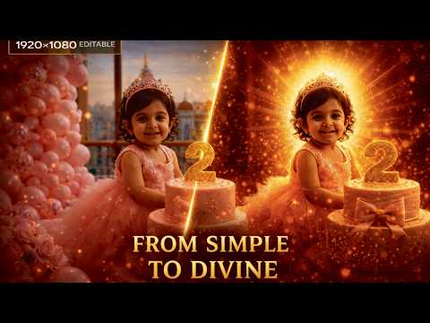 Divine Sanskrit Birthday Video Kit – Premium Golden Frame + Particle Overlay Bundle (Commercial License Included)