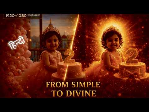 Divine Sanskrit Birthday Video Kit – Premium Golden Frame + Particle Overlay Bundle (Commercial License Included)