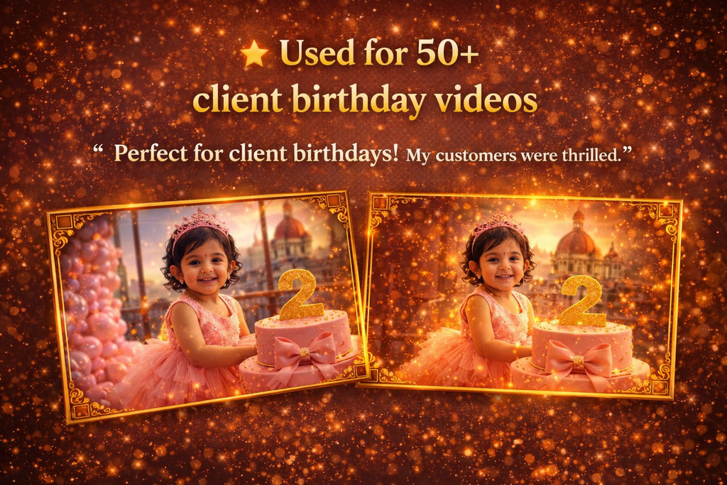 Divine Sanskrit Birthday Video Kit – Premium Golden Frame + Particle Overlay Bundle (Commercial License Included)